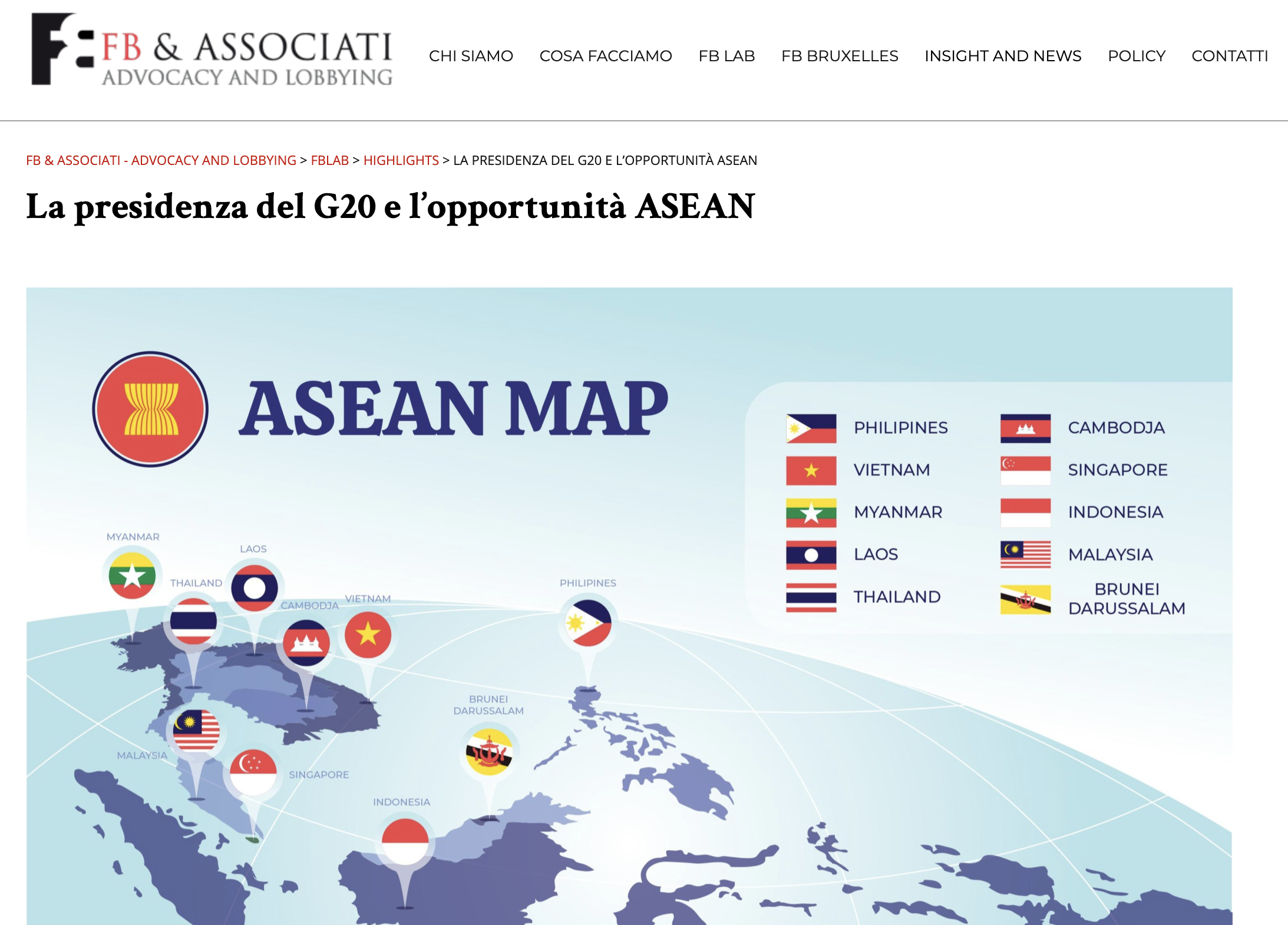 La presidenza del G20 e l’opportunità ASEAN (intervista)